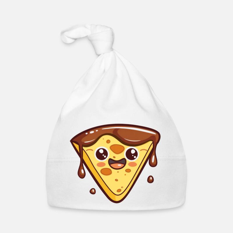 Funny Pizza Slice Comic Organic Baby Cap