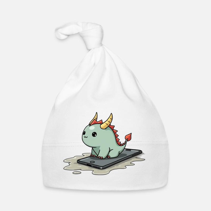 cute mythical creature on an iphone Baby Bio-Mütze