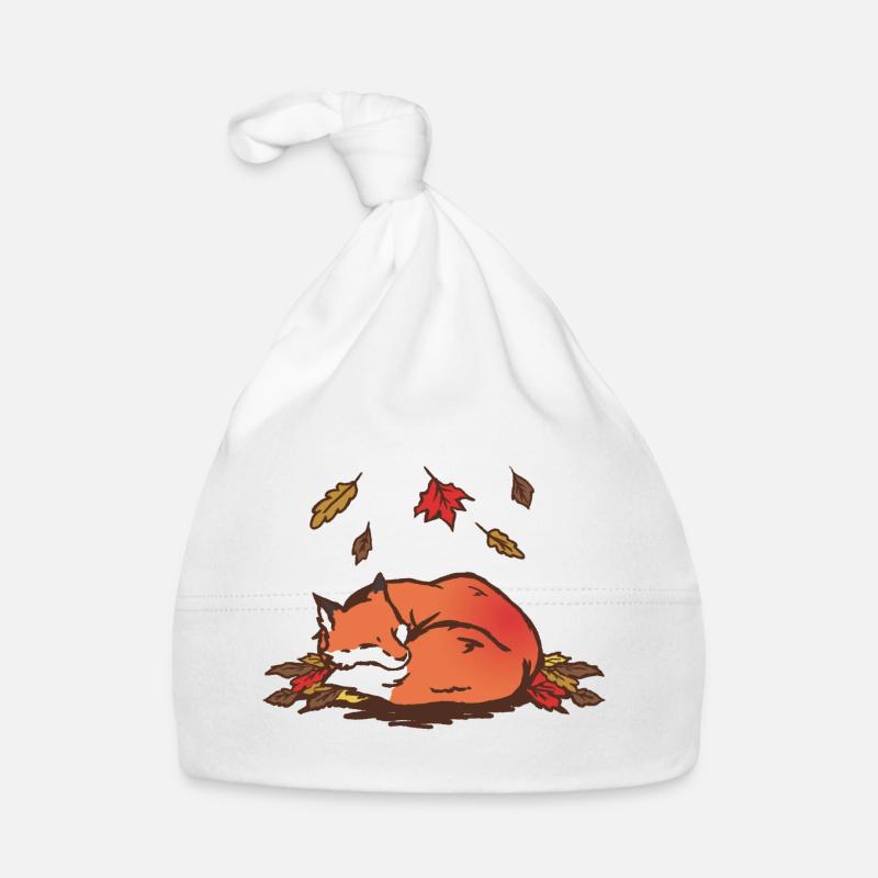 Ruhiger Herbstfuchs Illustration Baby Bio-Mütze
