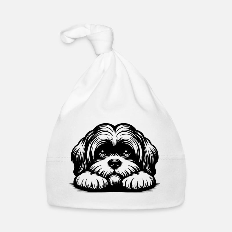 Lhasa Apso Kopf mit Pfoten Baby Bio-Mütze