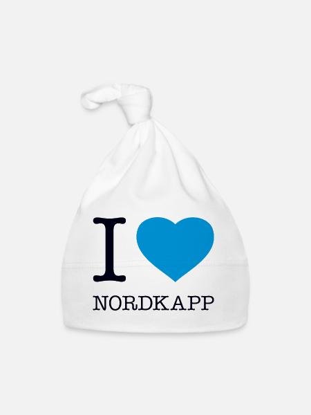 I LOVE NORDKAPP Norway Norwegen - Organic Baby Cap - white - Front