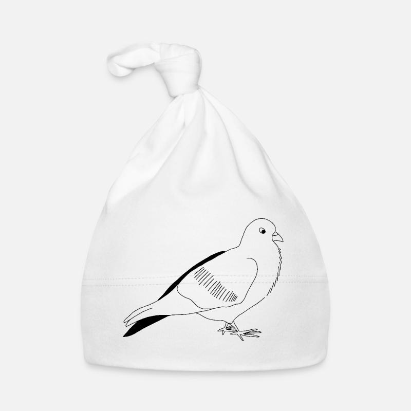 Dove - black and white graphic Organic Baby Cap