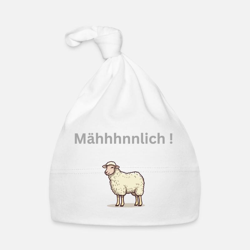 Mähhhhhhh - Baby Bio-Mütze - Weiß