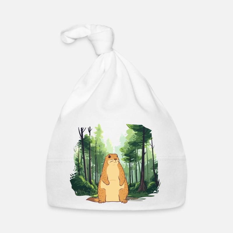 Strong groundhog nature landscape - Organic Baby Cap - white
