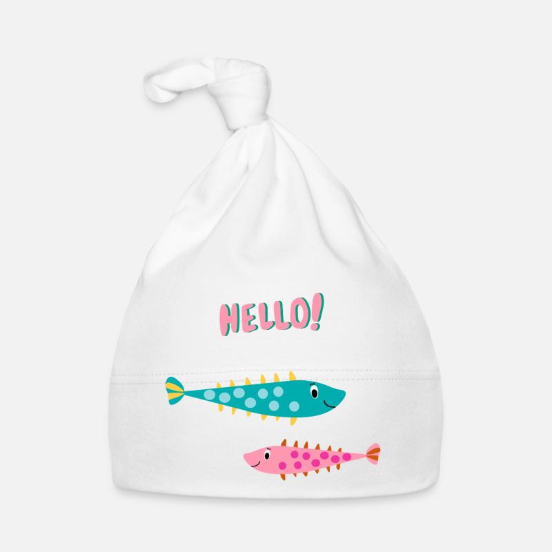 Funny Fish Say Hello - Gift Idea Baby Organic Baby Cap