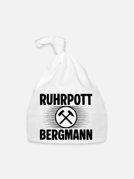 Ruhrpott Bergmann - Baby Bio-Mütze - Weiß - Vorne