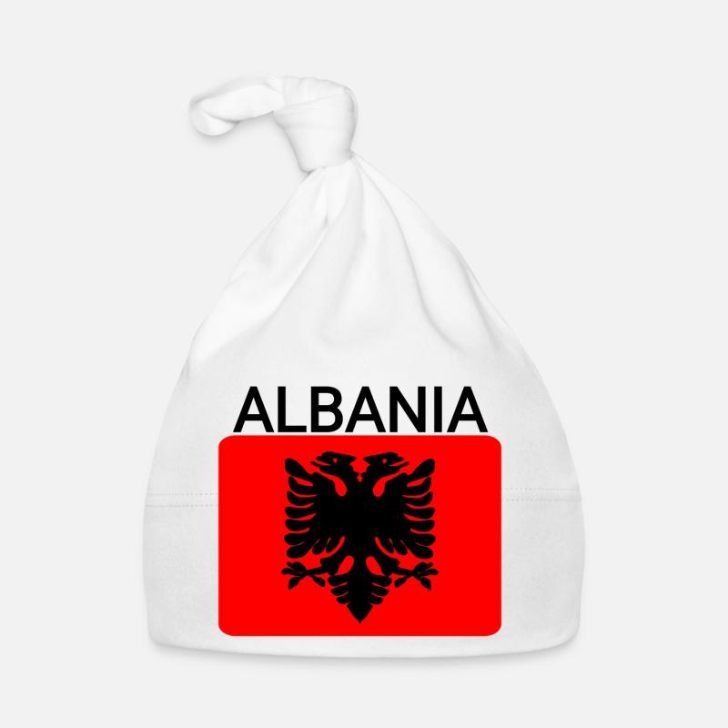 Albania Flag Maps Organic Baby Cap
