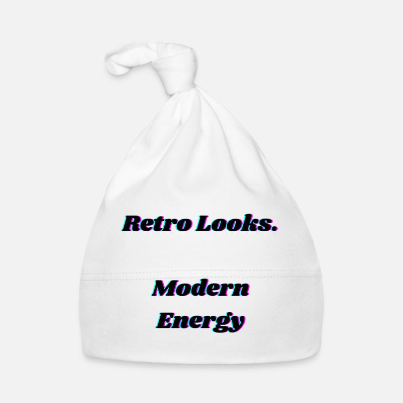 Conception de typographie rétro néon glitch Bonnet bio Bébé