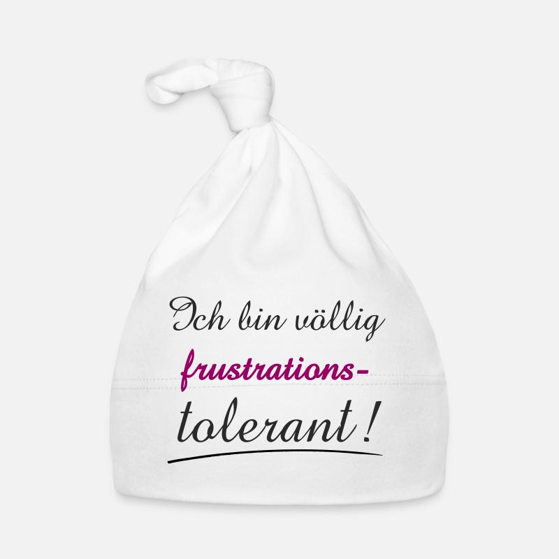Citation confiante Je suis tolérant à la frustration Bonnet bio Bébé