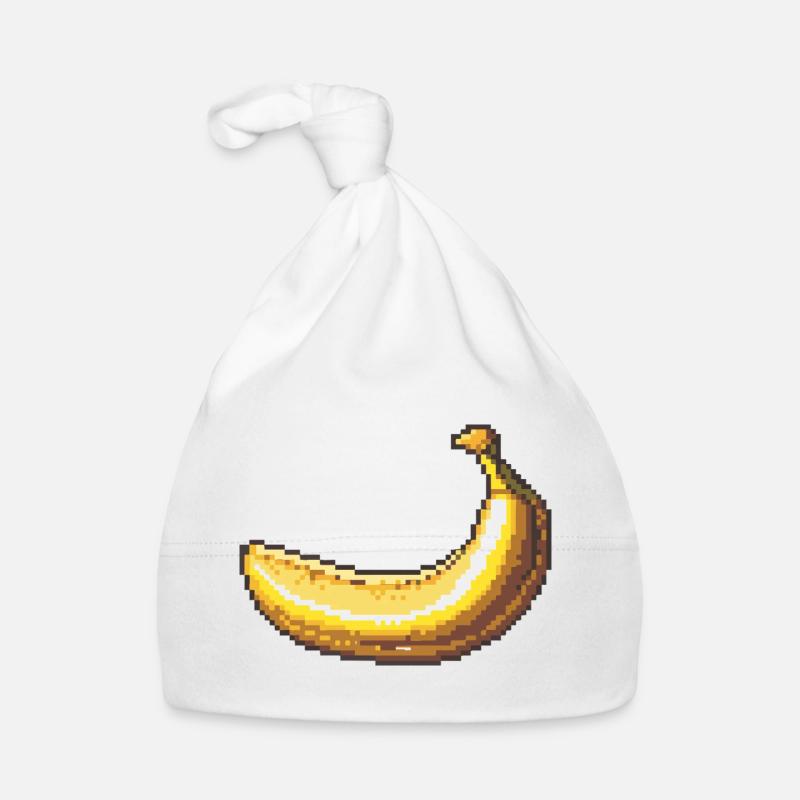 Pixel Banane Rétro Pixel Art Bonnet bio Bébé
