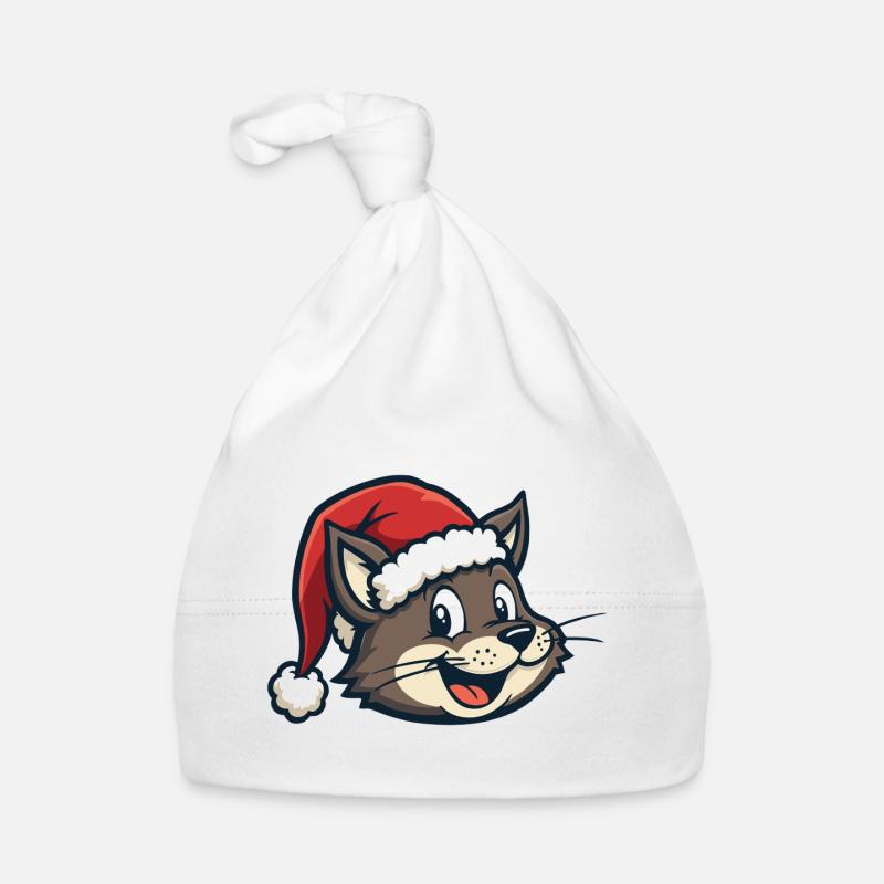 Chat au chapeau de Père Noël Bonnet bio Bébé