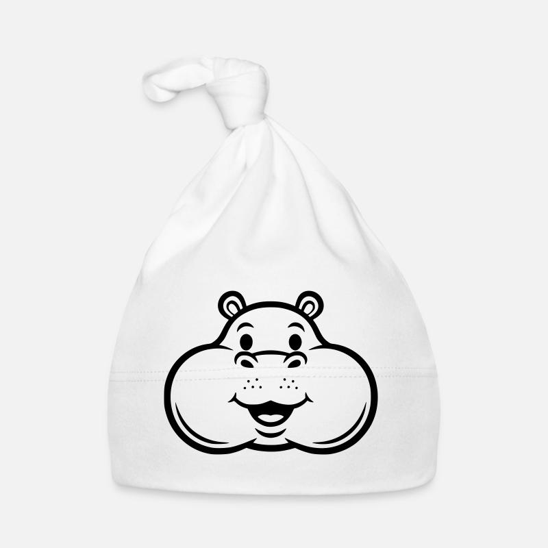 Lachendes Hippo Kopf Gesicht Comic Vektor Baby Bio-Mütze
