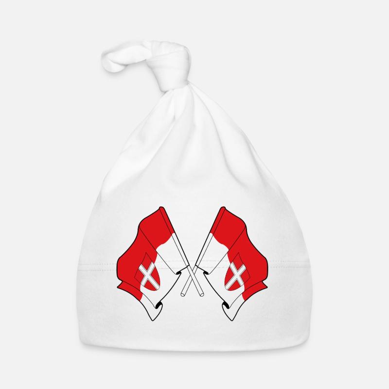 Wien Crossed Flags Organic Baby Cap