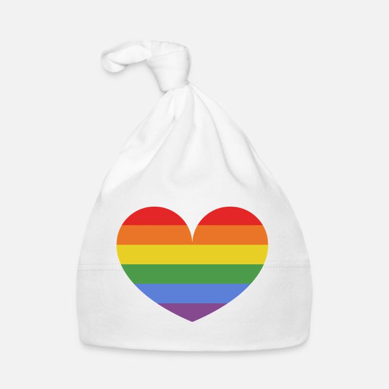 Rainbow heart Organic Baby Cap