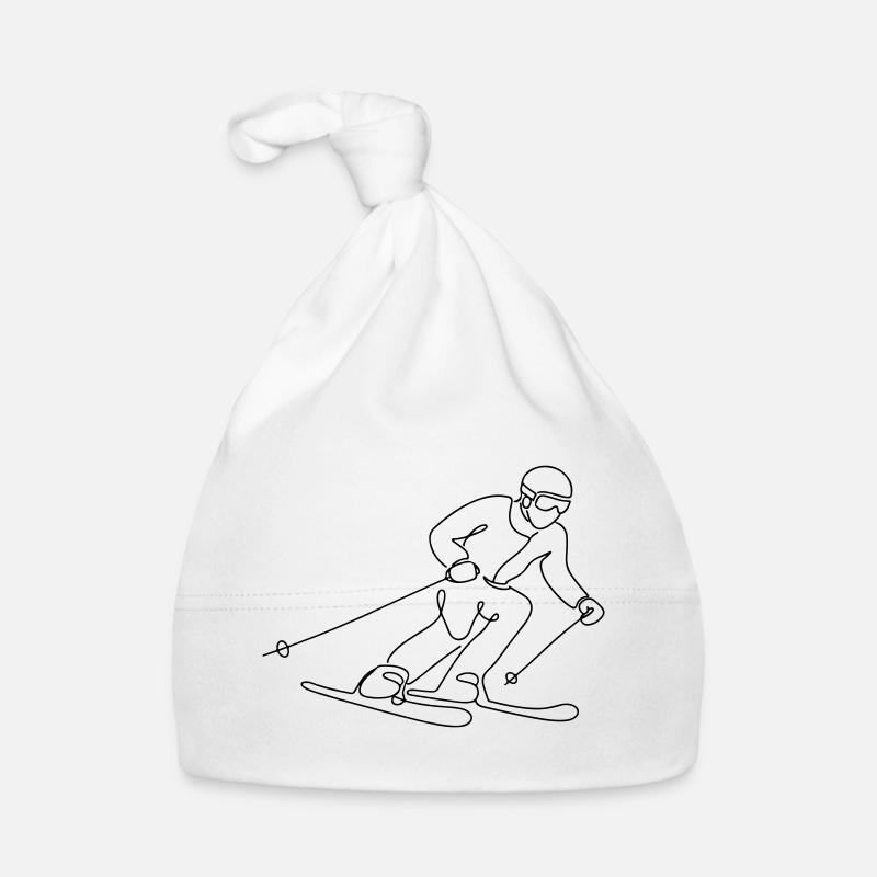 Skier Illustration Organic Baby Cap