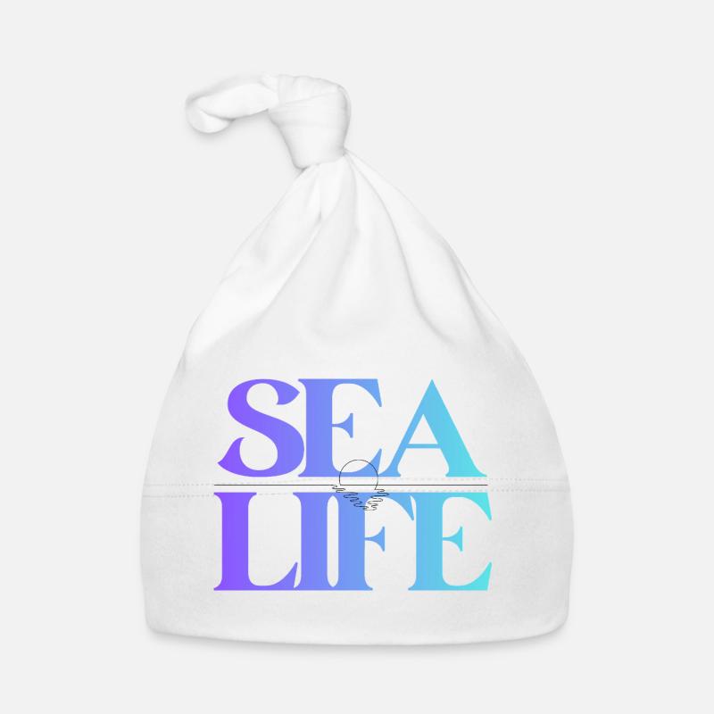 Conception de la police en gradient Sea Life - Bonnet bio Bébé - blanc