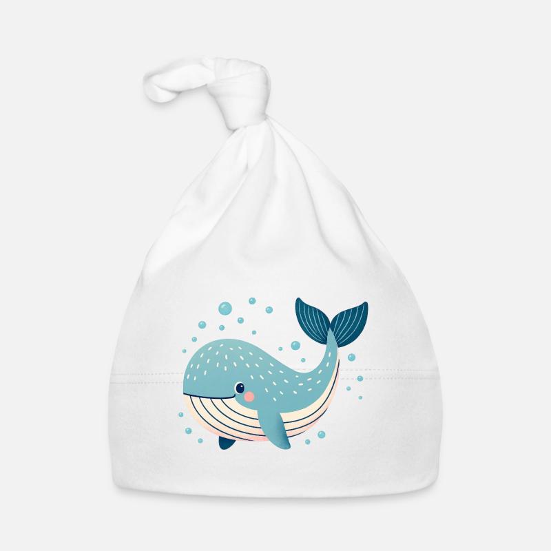 Blauwal mit Blasen Baby Bio-Mütze
