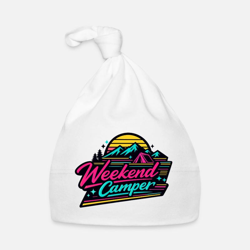 Weekend Camper Neon Retro Baby Bio-Mütze