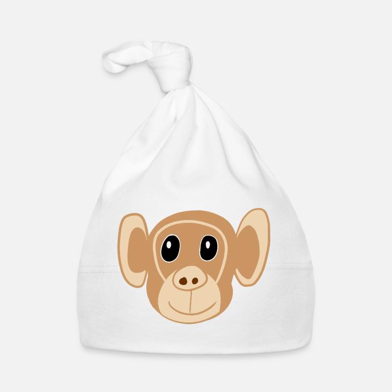 Cute Monkey Face Print Monkey Monkey Kids Organic Baby Cap