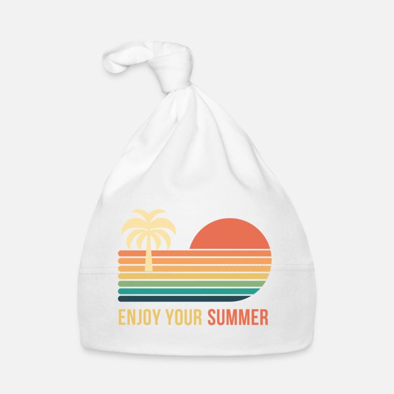 Sunset Retro Palme Baby Bio-Mütze