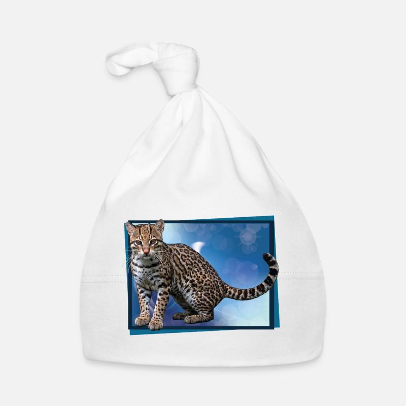 Blauer Leoparden-Bokeh Baby Bio-Mütze