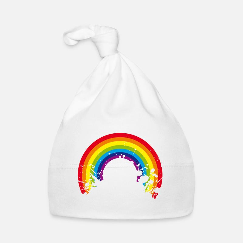 rainbow rainbow - Organic Baby Cap - white