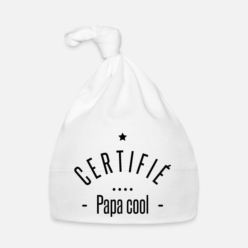 certifié papa cool - Bonnet bio Bébé - blanc