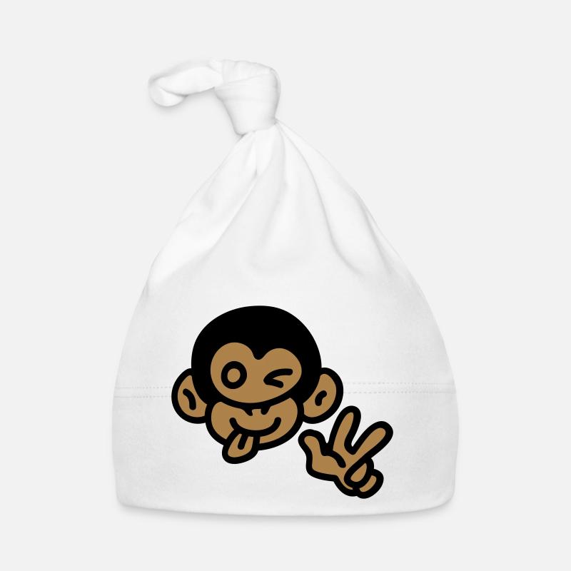 Affe cool - Baby Bio-Mütze - Weiß