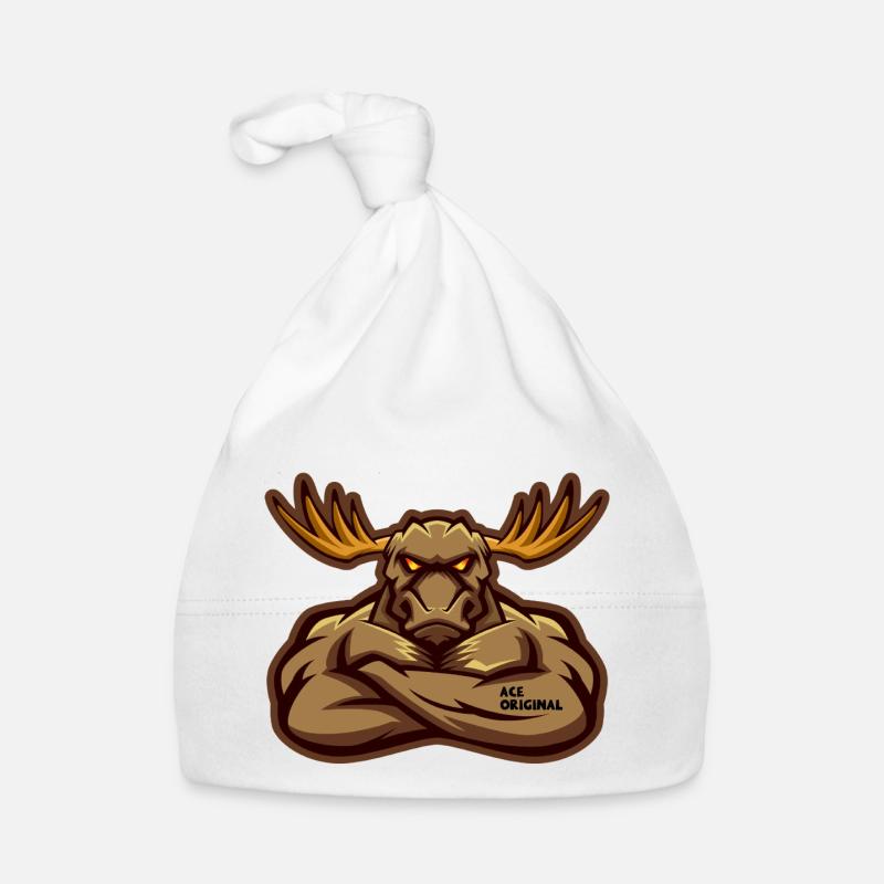 Ace Original-Elch-Maskottchen - Baby Bio-Mütze - Weiß