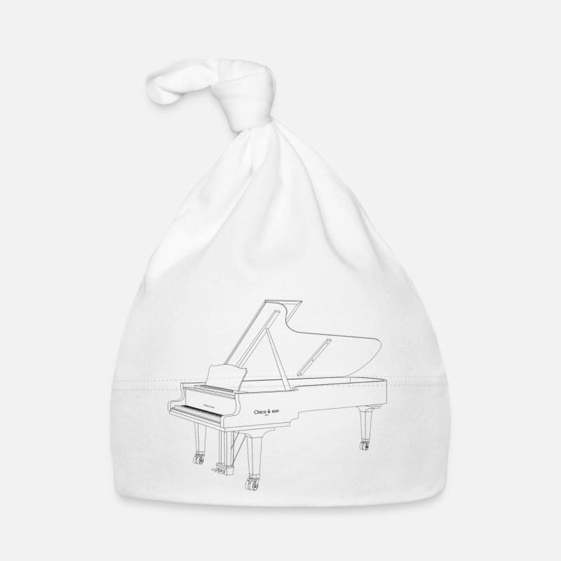 piano - Bonnet bio Bébé - blanc