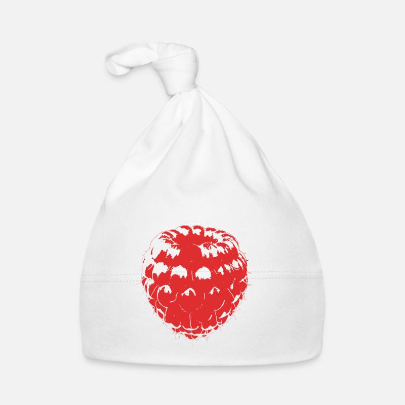 raspberry - Organic Baby Cap - white