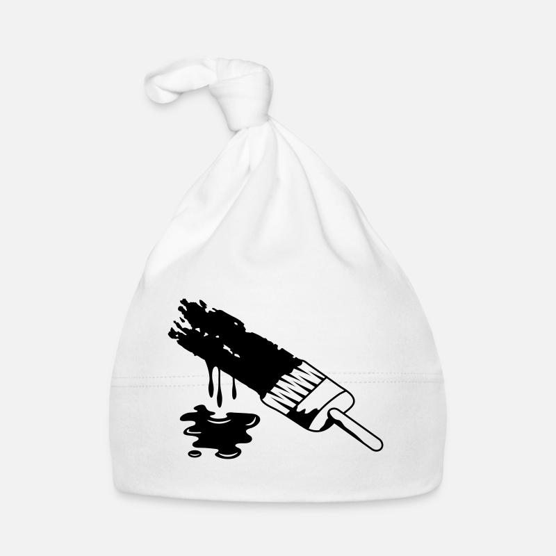 A brush and dripping paint Organic Baby Cap