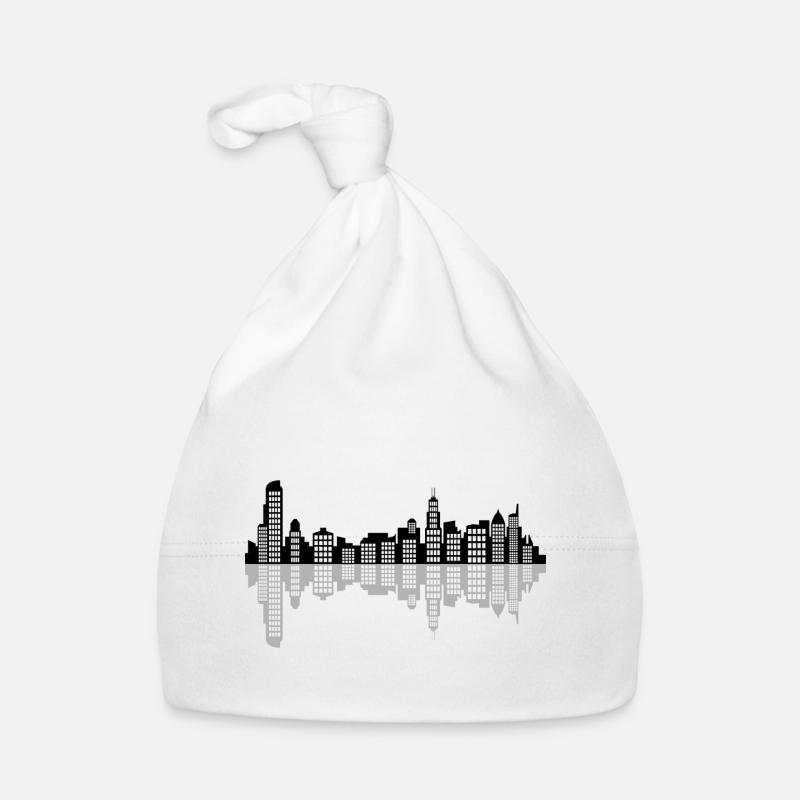 horizon de chicago - Bonnet bio Bébé - blanc