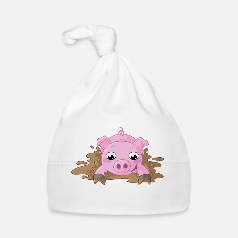 Éclaboussures, dessin animé, cochon Bonnet bio Bébé