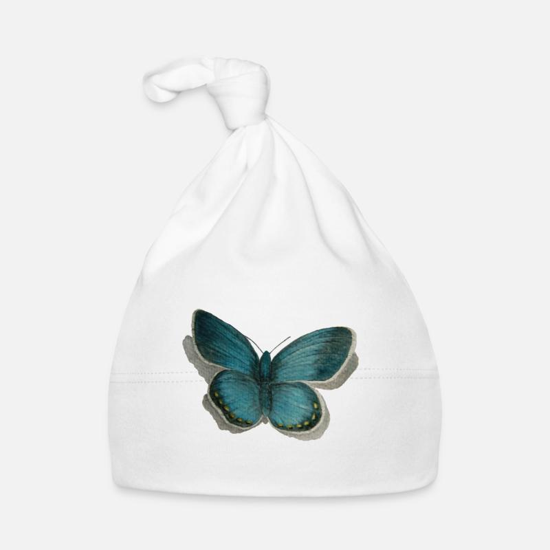 papillon - Bonnet bio Bébé - blanc