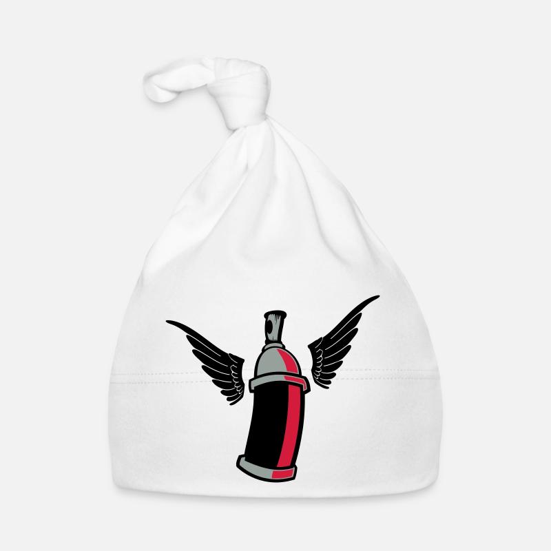 flying_graffiti_can_3c - Baby Bio-Mütze - Weiß