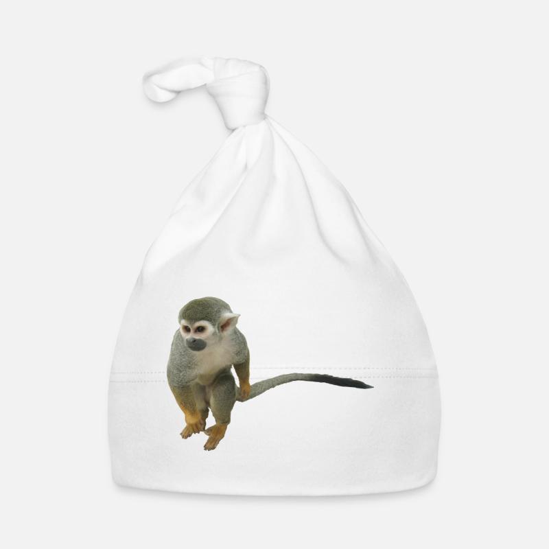 Affe - Baby Bio-Mütze - Weiß