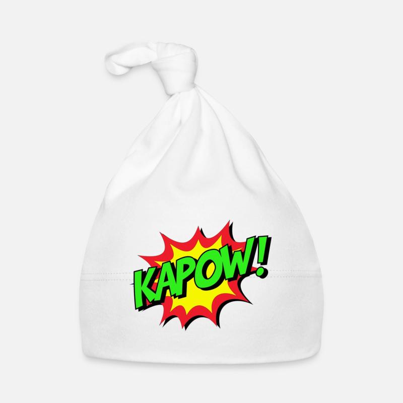 KAPOW Comic Explosion - Organic Baby Cap - white