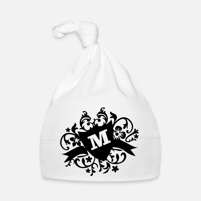 Buchstabe M im Wappen / fancy M (1c) Baby Bio-Mütze