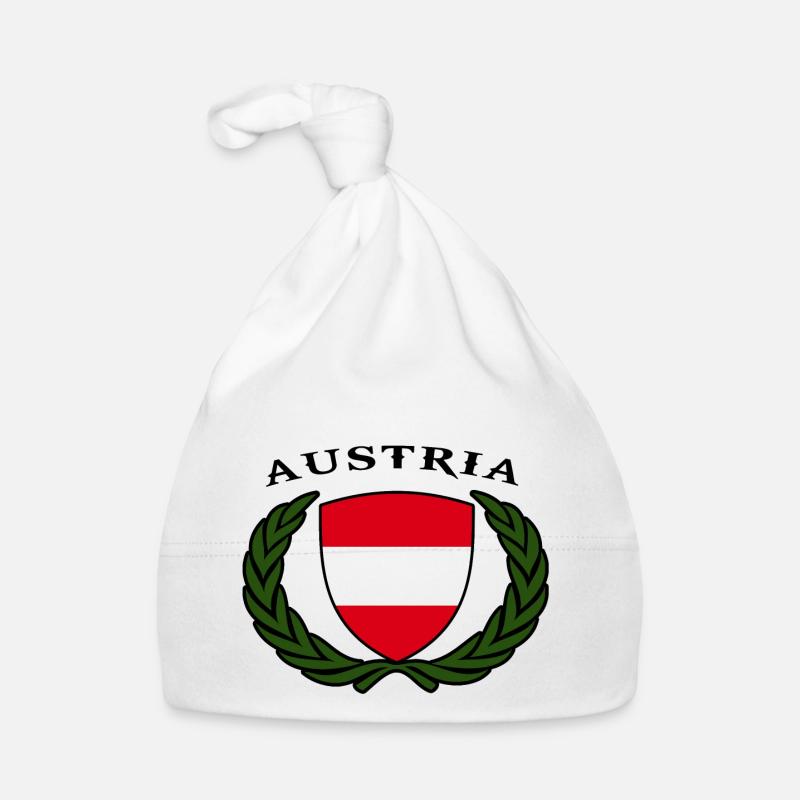 drapeau autrichien blason logo Autriche Austria Bonnet bio Bébé