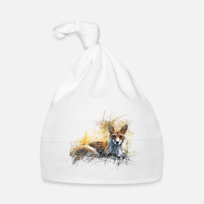 Fuchs - Baby Bio-Mütze - Weiß