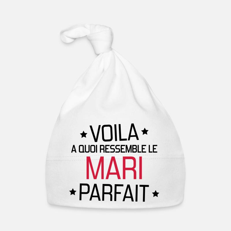 Mariage Amour Marié Mariée EJG EVJF Mari Femme Bonnet bio Bébé