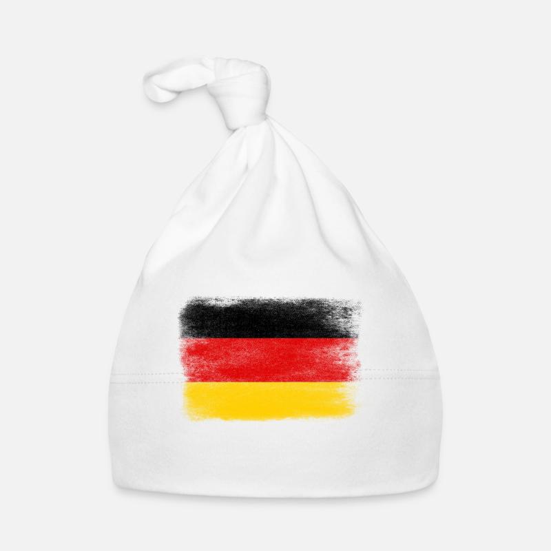 Drapeau Allemagne - Bonnet bio Bébé - blanc