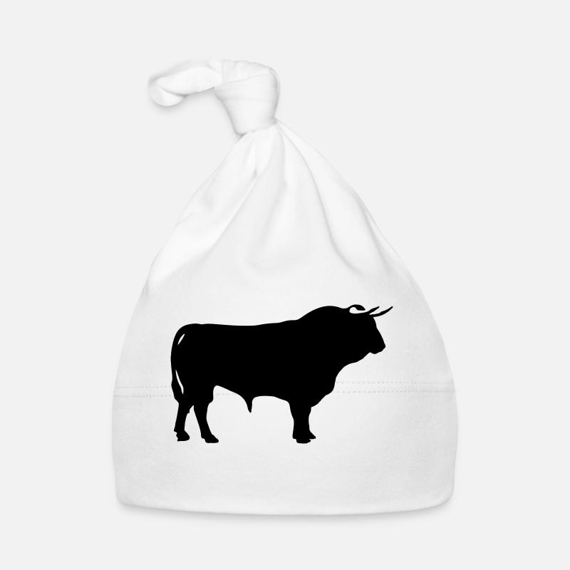 Stier Silhouette Baby Bio-Mütze