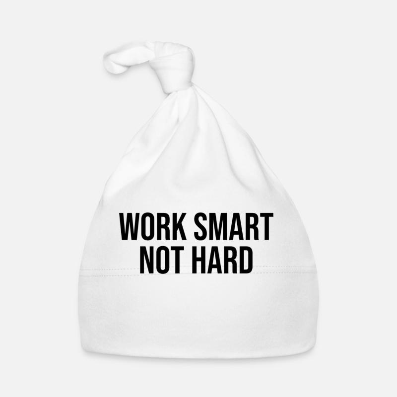 work smart not hard - Organic Baby Cap - white