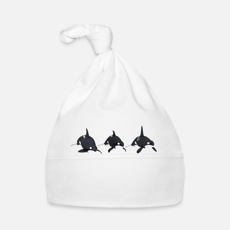 Trois orques, orques, orques - Bonnet bio Bébé - blanc