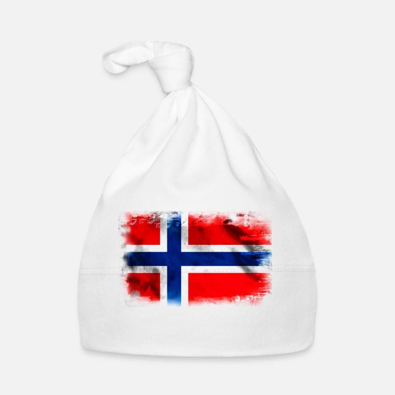 Contexte avec le drapeau de la Norvège Bonnet bio Bébé