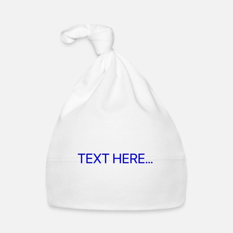 Plain Text Blue Text Print Organic Baby Cap