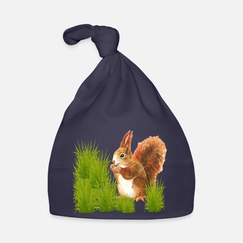 Squirrel design Organic Baby Cap