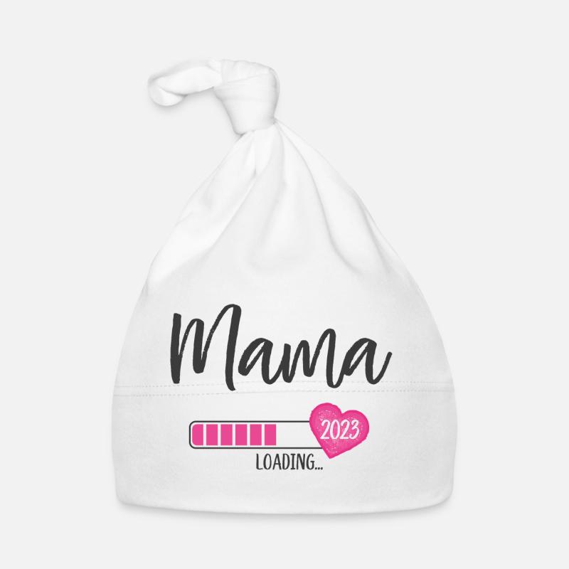 Mama Loading 2023 Herz Mädchen Rosa Werdende Mama Baby Bio-Mütze
